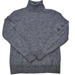 H Halston Sweater Merino Wool Turtleneck Dark Gray Sweater Layering Size Small